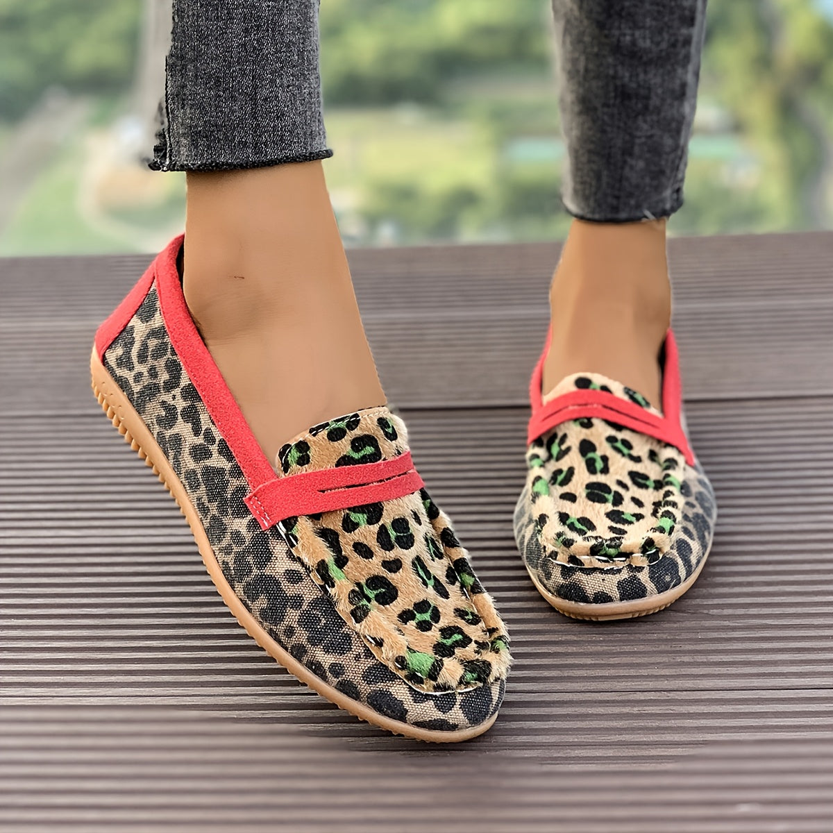 Aimee™ | Mocassin Léopard Rouge
