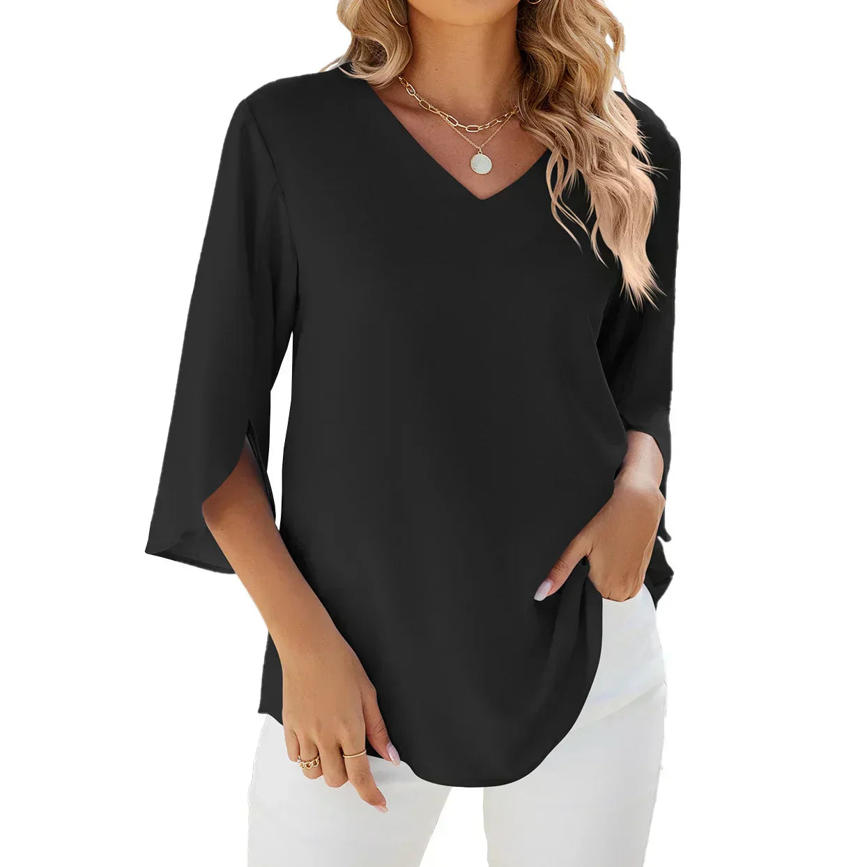 Helene - Blouse à col V