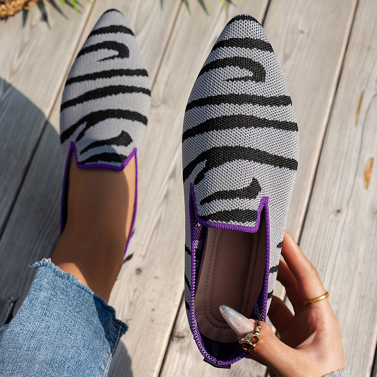 Nora™ | Mocassin Zèbre
