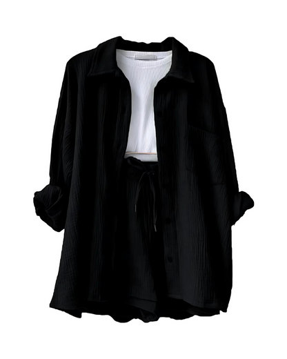 VERA™ – Modern Button-Up Shorts Set