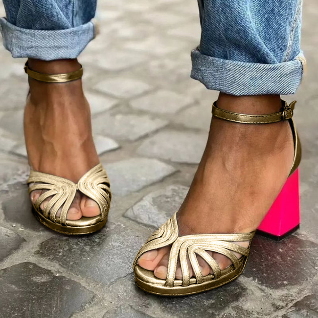 Milviana | Classic Sandals with Ankle Strap and Open Toes