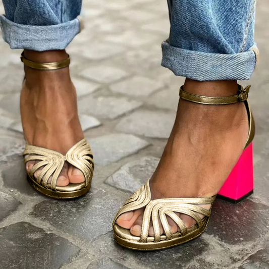 Milviana | Classic Sandals with Ankle Strap and Open Toes