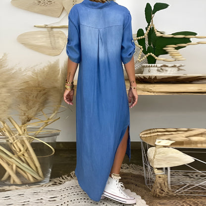 Sofia™ | Robe Longue Effet Jean