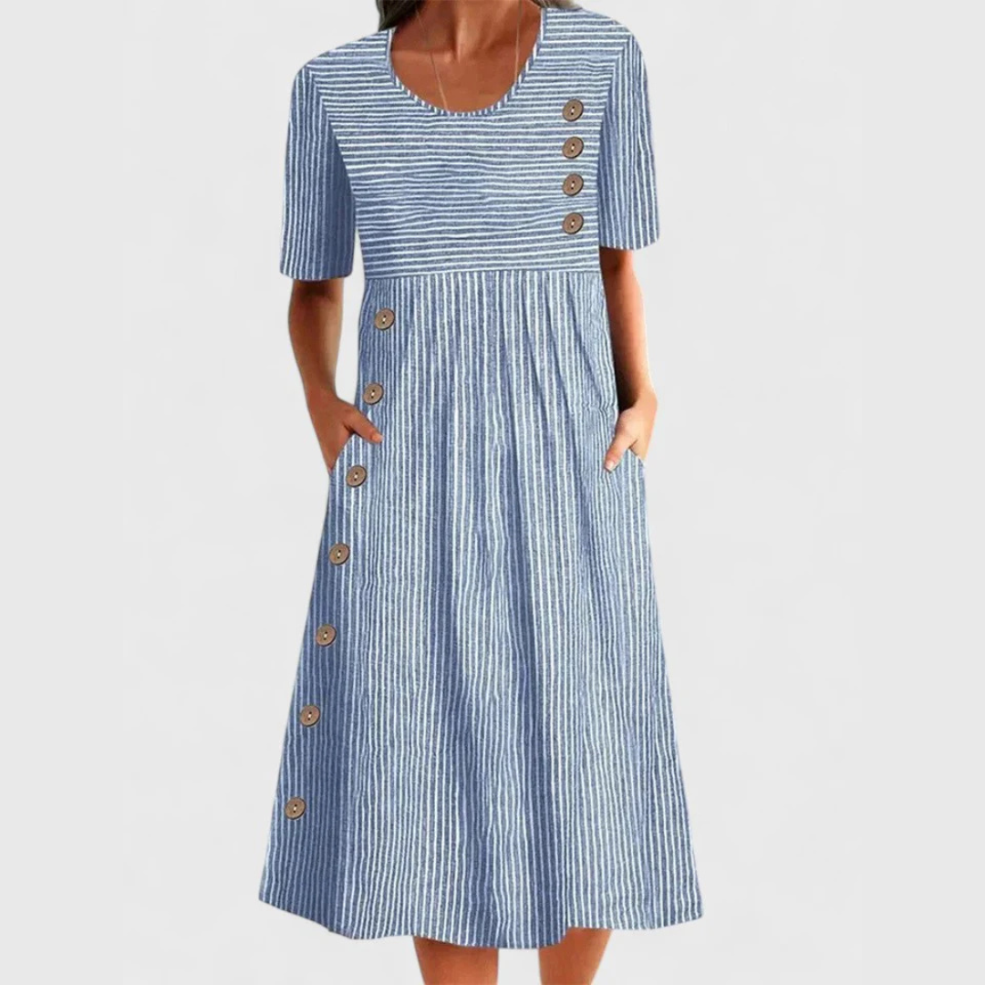 Mia | Stylish Striped Midi