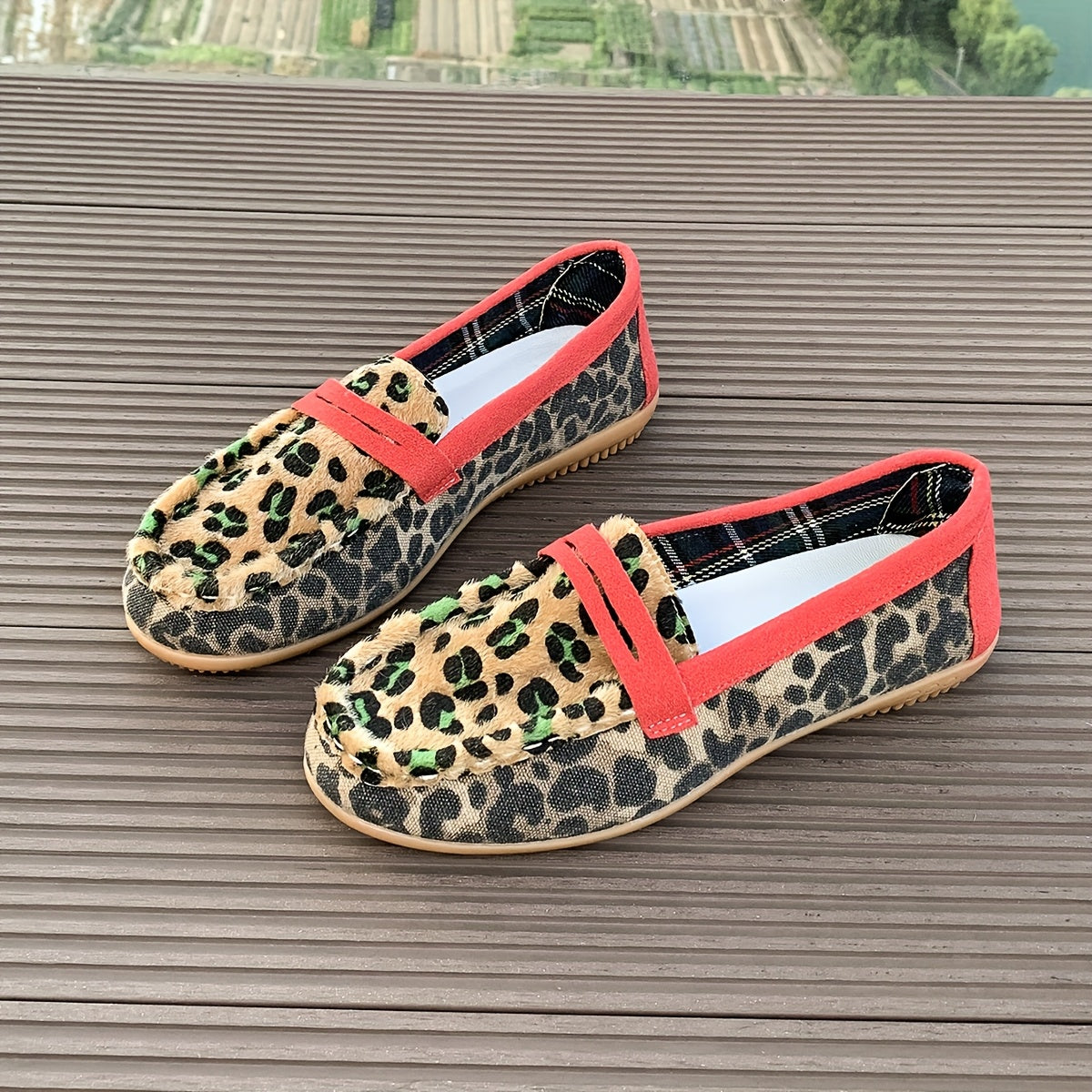 Aimee™ | Mocassin Léopard Rouge