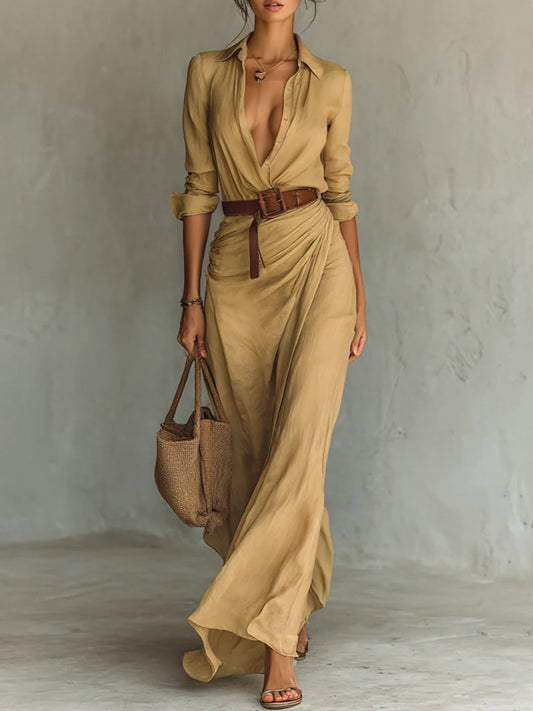 Camille™ | Robe Longue avec Ceinture