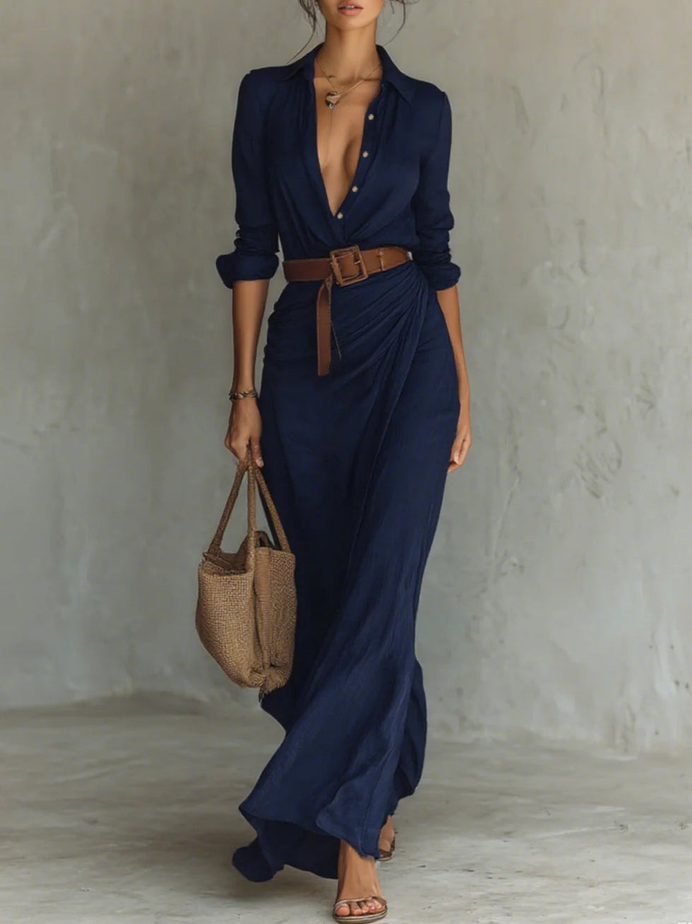 Camille™ | Robe Longue avec Ceinture