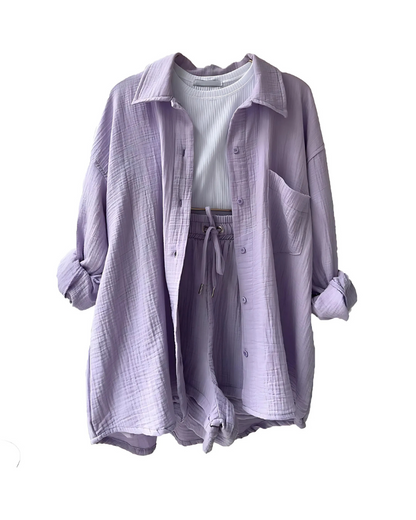 VERA™ – Modern Button-Up Shorts Set