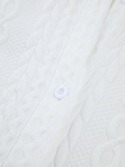 Lavine - Cable Knit Oversized Shirt