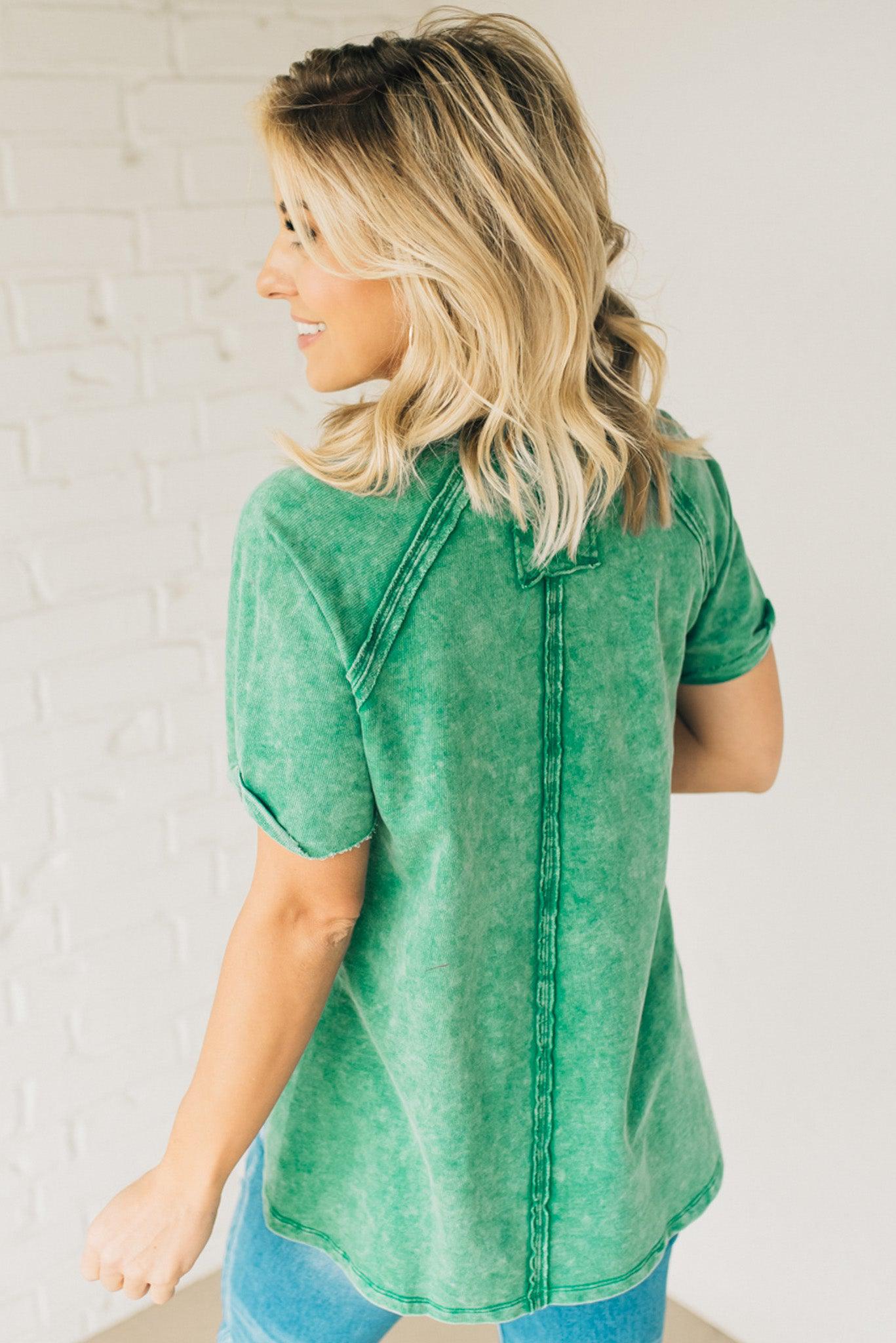 French Terry Acid Wash Top