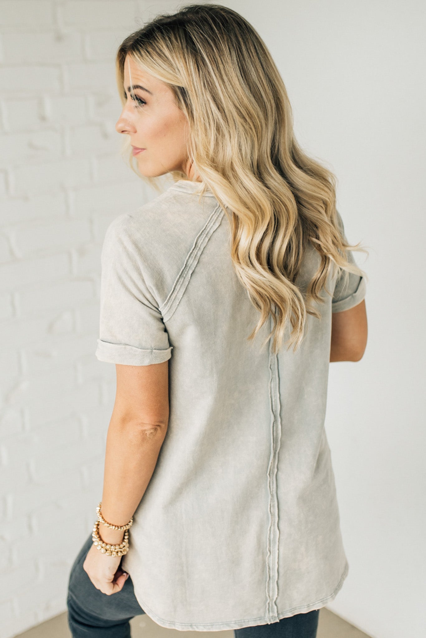 French Terry Acid Wash Top