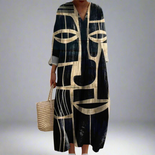 Jessica | Artistic Tribal Midi Dress