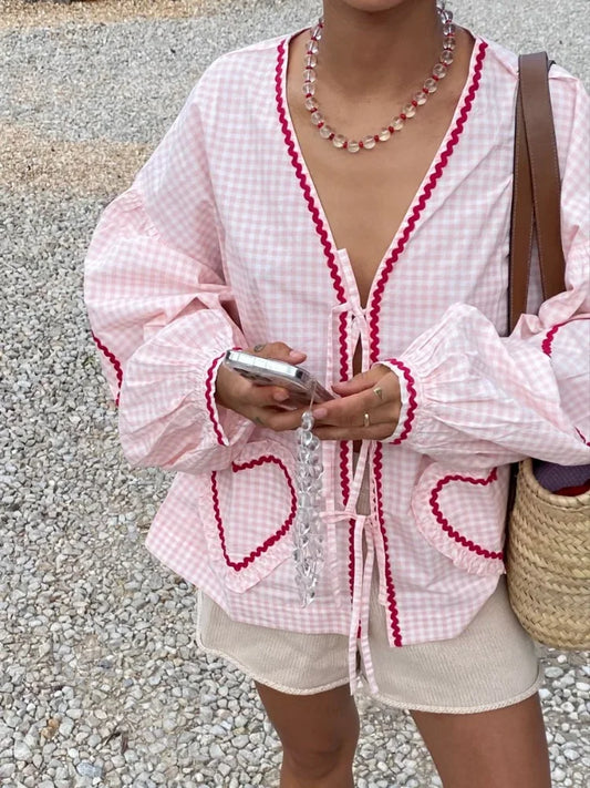 Isabelle – blouse élégante en forme de cœur