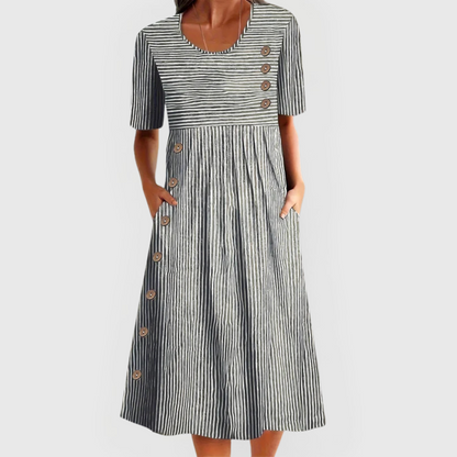 Mia | Stylish Striped Midi