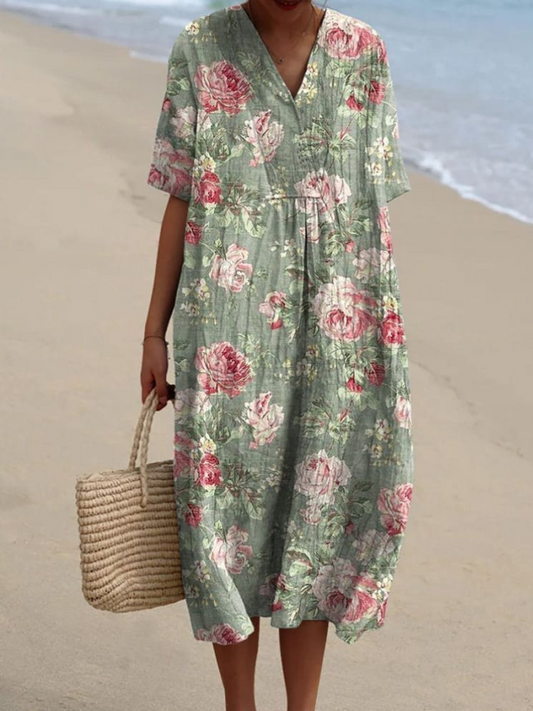 Sophia | Retro Linen Dress