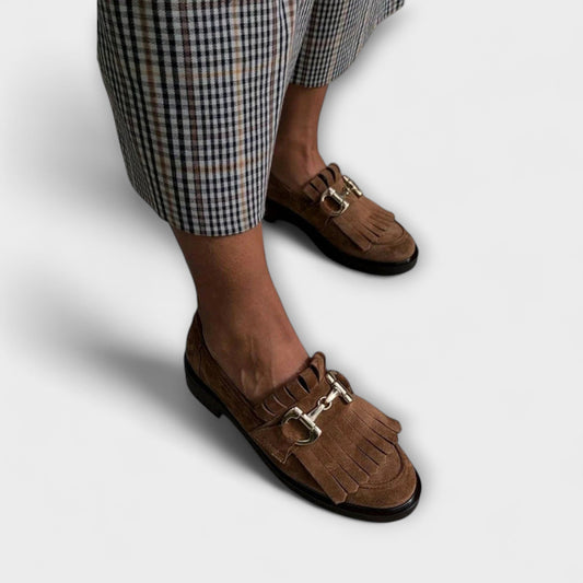 Fleur™ | Mocassin Marron à Bout Rond