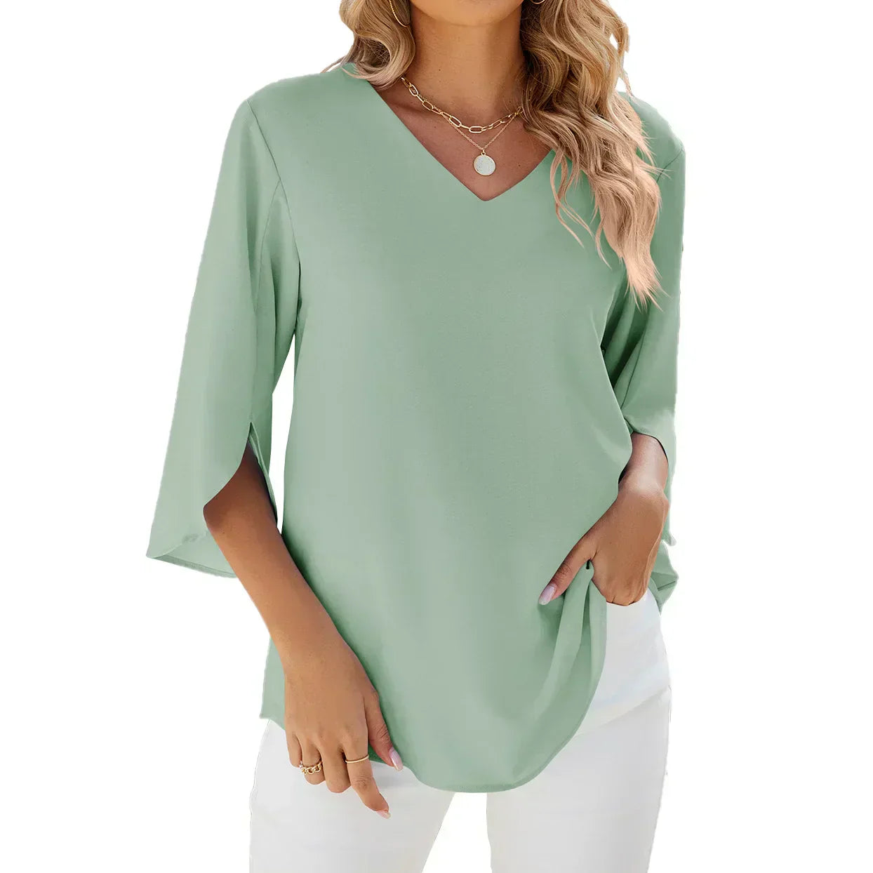 Helene - Blouse à col V